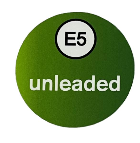 Self-Adhesive Stickers for ZVA Nozzle Badge - "E5 Unleaded"