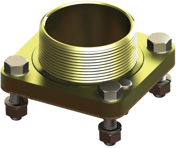 RIS-FLANGE2-35-M (2in BSPT Male Flange + 35mm Bolts + Nuts)