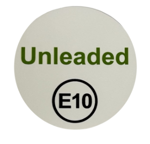 Self-Adhesive Stickers for ZVA Nozzle Badge - "E10 Unleaded"